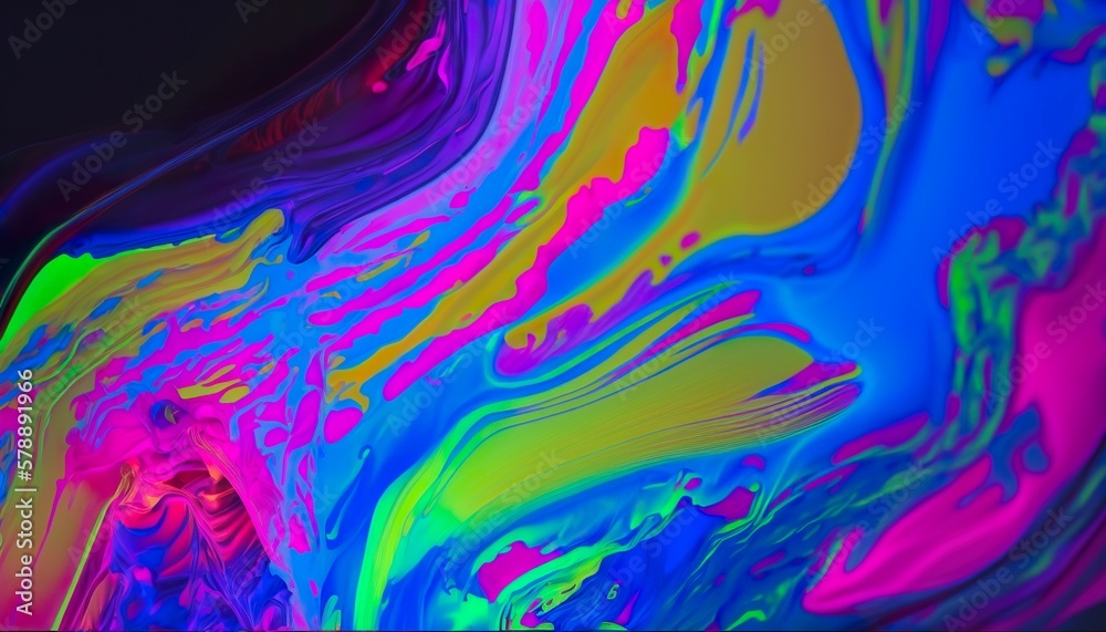 Colorfull Acrylic Paint Splash Background, The Glow and Texture Created with Generative AI technology