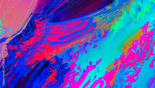 Colorfull Acrylic Paint Splash Background  Fluid and Luminous Colors Created with Generative AI technology