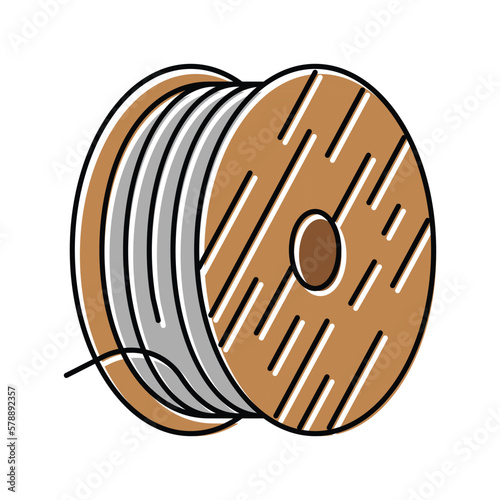 wire steel production color icon vector illustration