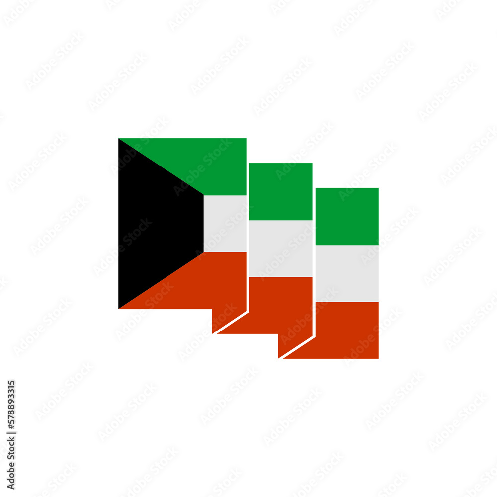 Kuwait flag icon set, Kuwait independence day icon set vector sign symbol Kuwait flag icon set, Kuwait independence day icon set vector sign symbol