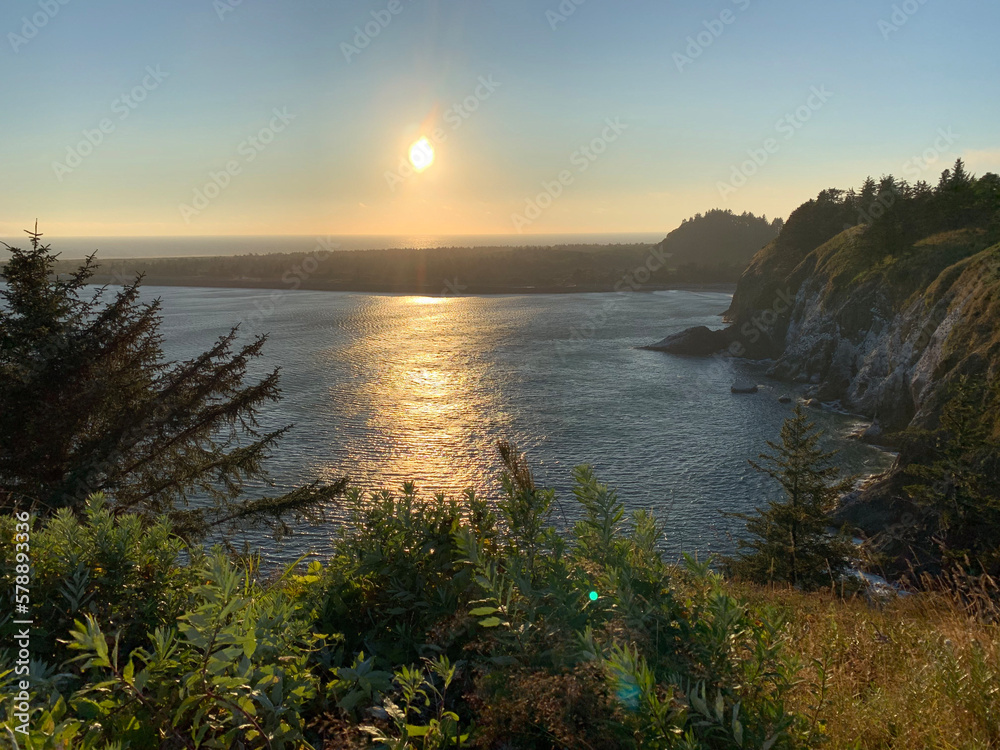 sunset over the river