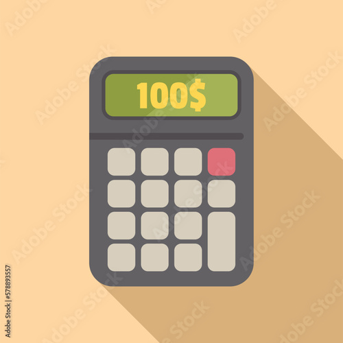 Fund calculator icon flat vector. Success finance. Investor plan