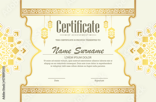 luxury islamic ramadan certificate design