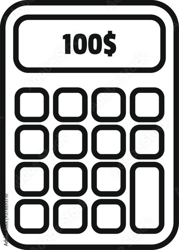 Fund calculator icon outline vector. Success finance. Investor plan