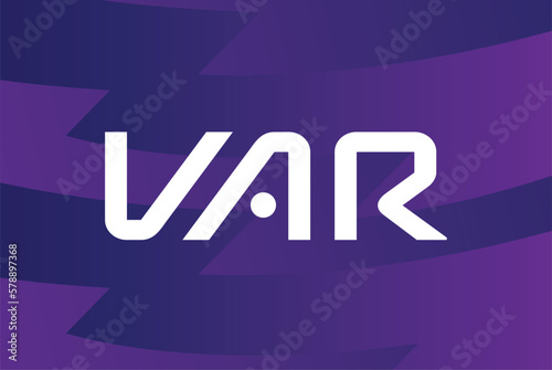 icon modern initial VAR design banner poster symbol vector template logo isolated purple colour background photo