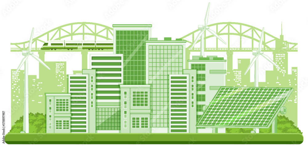 Fototapeta premium Green energy vector concept