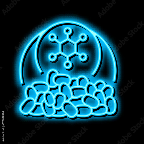 polymers chemical industry neon glow icon illustration