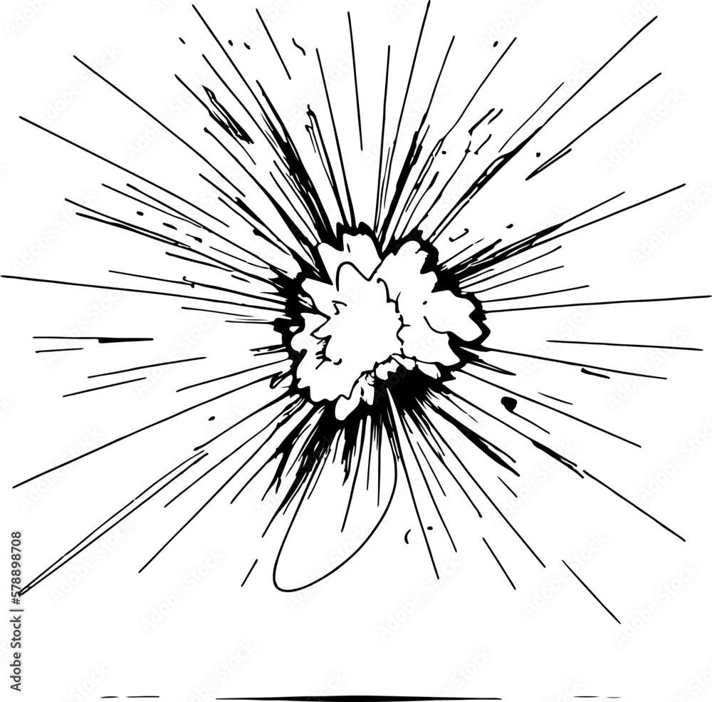 Obraz premium Explosion sketch drawing illustration
