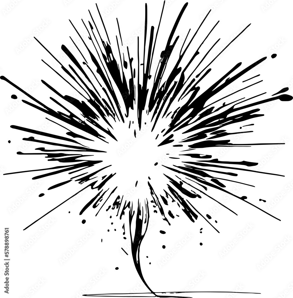 Obraz premium Explosion sketch drawing illustration