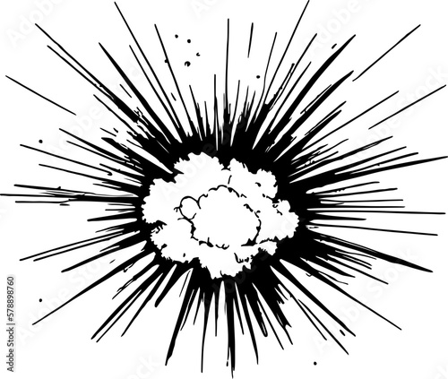 Explosion sketch drawing illustration
