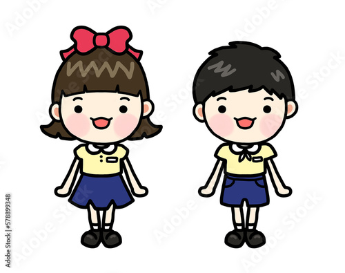 Girl and Boy Cute character