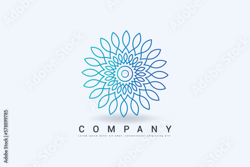 sunflower logo with unique and vintage design