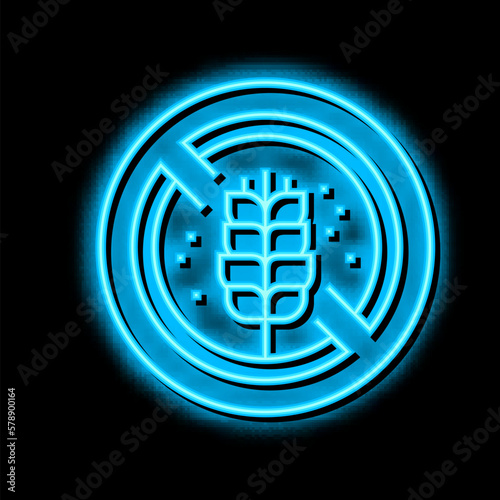 gluten free cosmetic neon glow icon illustration photo