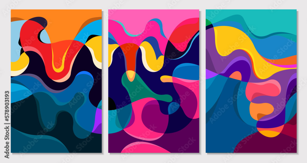 Obraz premium Vector Colorful Abstract Fluid and Liquid Background modern minimalist for Summer