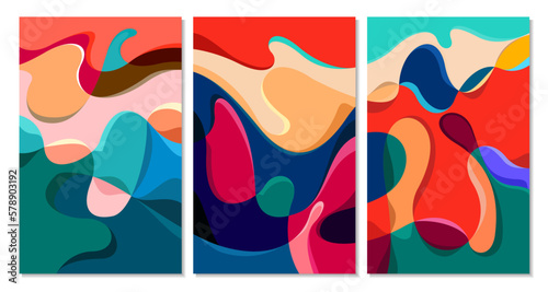 Vector Colorful Abstract Fluid and Liquid Background modern minimalist for Summer
