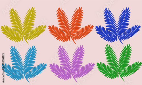 1970's colorful leaf pattern illustration