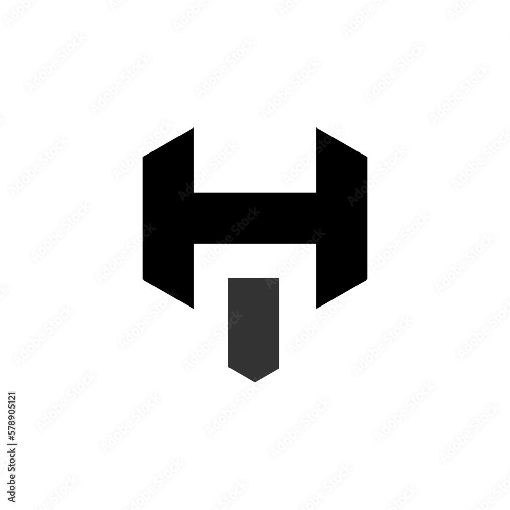 letter HT or TH simple logo