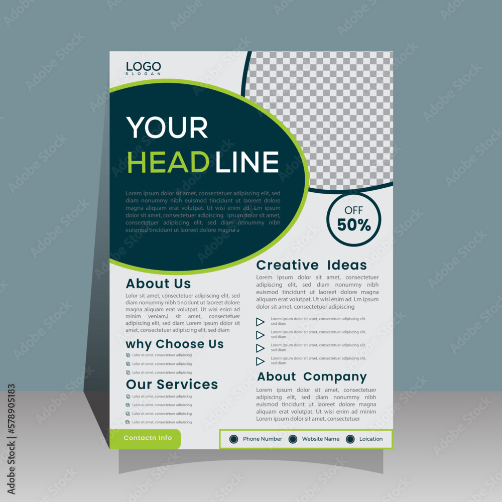 Fototapeta premium Corporate business A4 flyer template vector design set advertise marketing, promotion, cover page. IT Company, creative Unique Design Create Graphic design layout