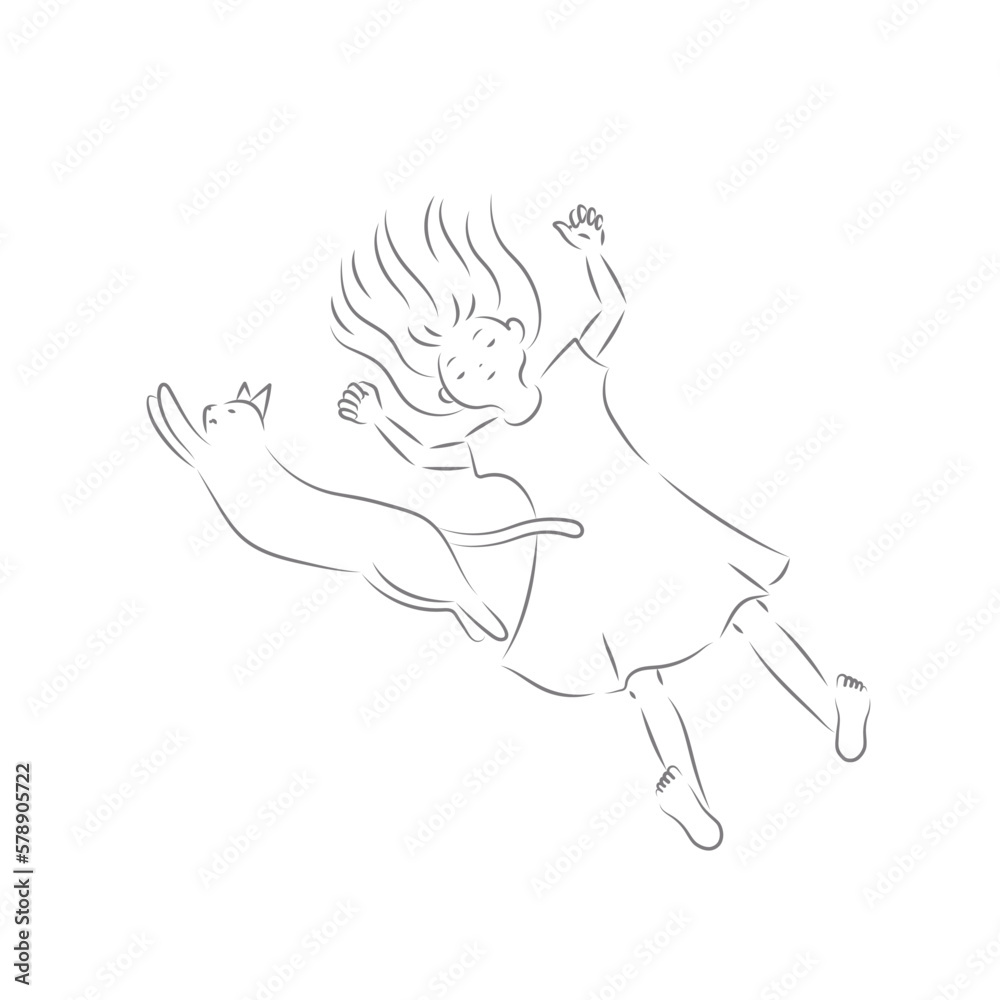 Fototapeta premium 猫とリラックス お昼寝 タッチ3