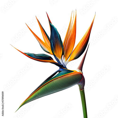 isolated bird of paradise flower photo, spring, illustration, transparent background, png, horizontal, vertical, generative ai