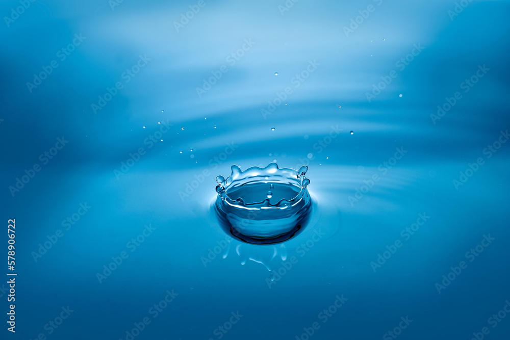 water drop splash blue