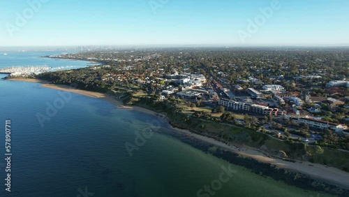 Cinematic aerial footage of Sandringham Victoria Australia photo