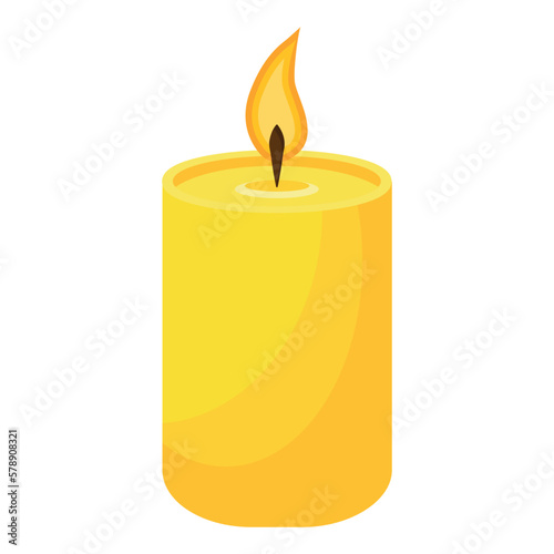 Vector cartoon image of candles. An element in warm shades for your design. The concept of autumn comfort.