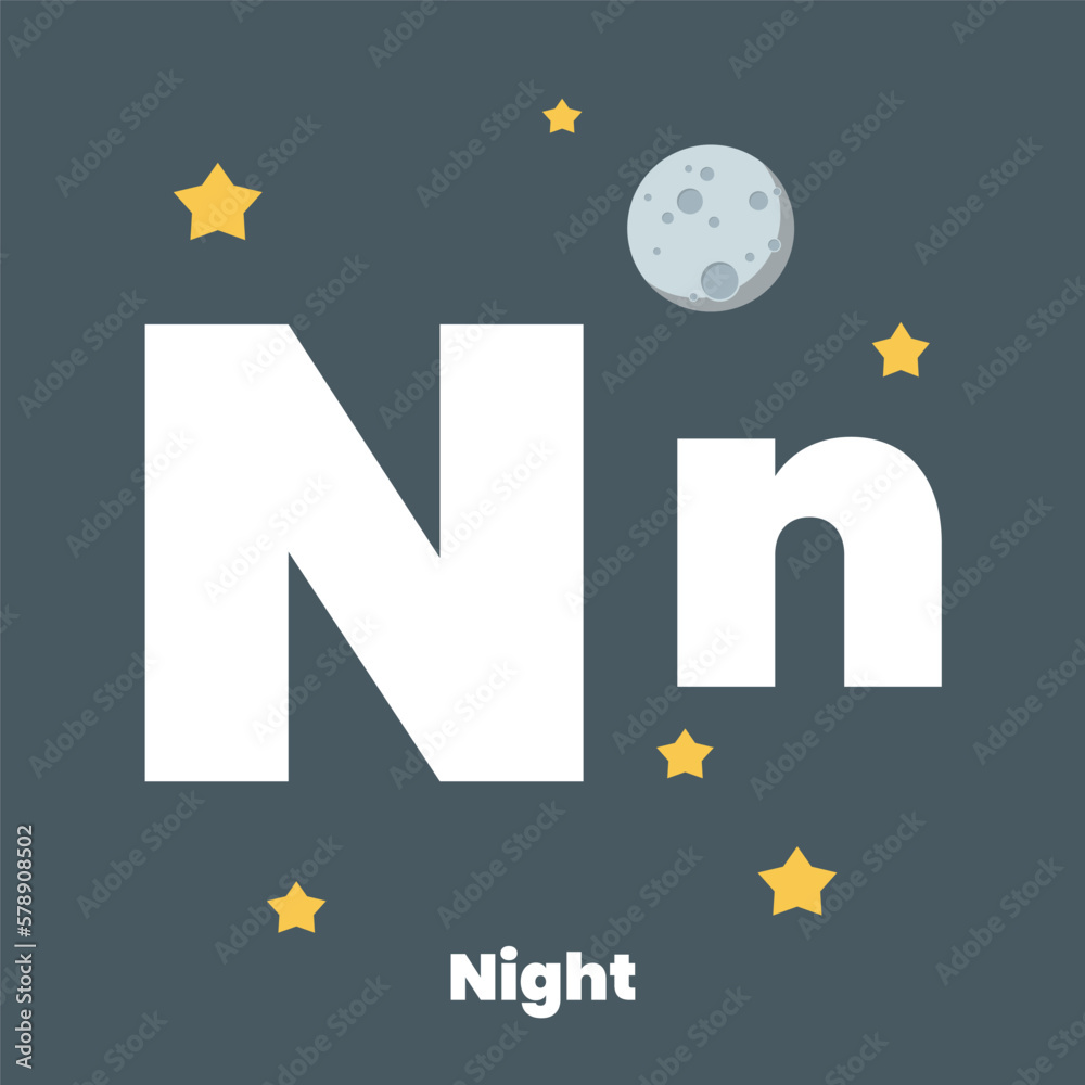 cute-children-abc-alphabet-flashcard-words-with-the-letter-n-stock