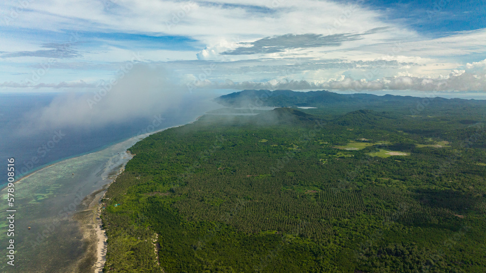 The coastline of Balabac Island and the blue sea. Palawan. Philippines. The coastline of Balabac Island and the blue sea. Palawan. Philippines.