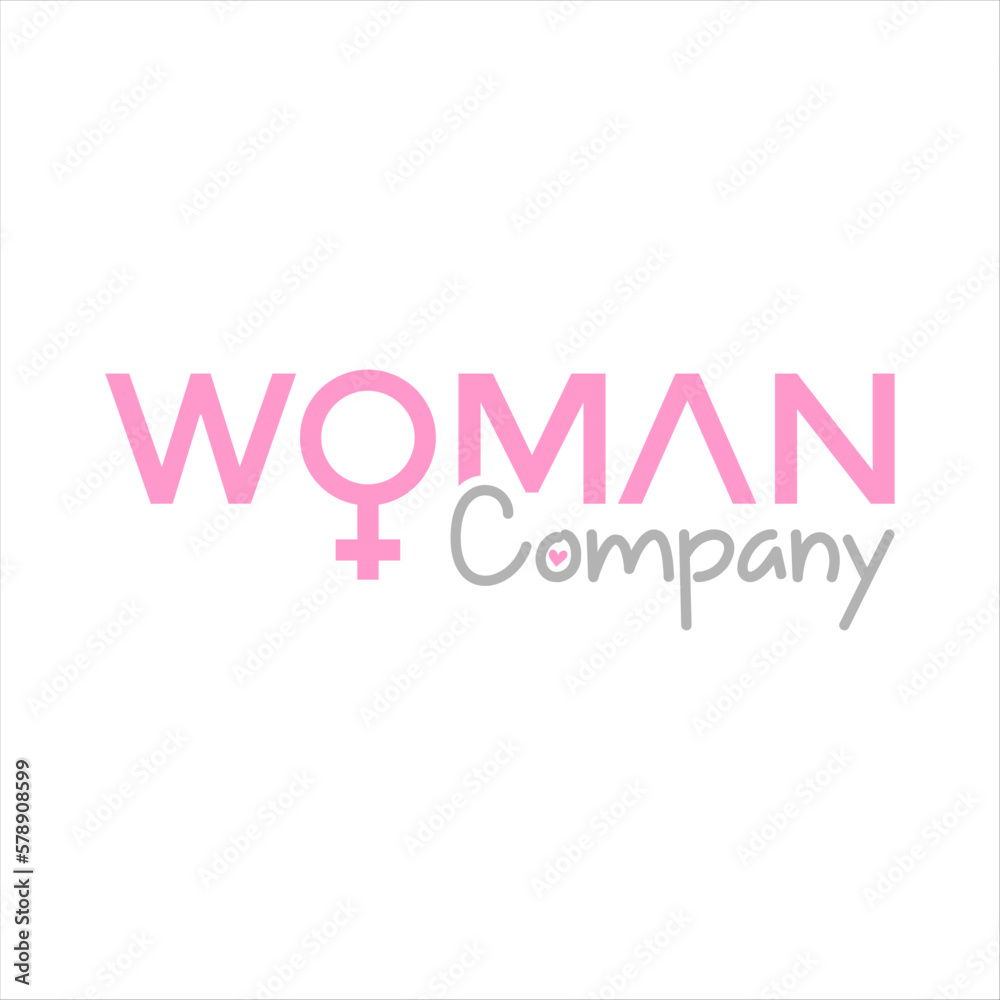 Woman company typography logo vector. Woman company typography logo vector.