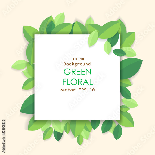 Wallpaper Mural green floral leaves poster background vector illustration Torontodigital.ca