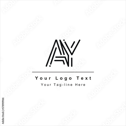 letter ay ya logo initial design icon symbol