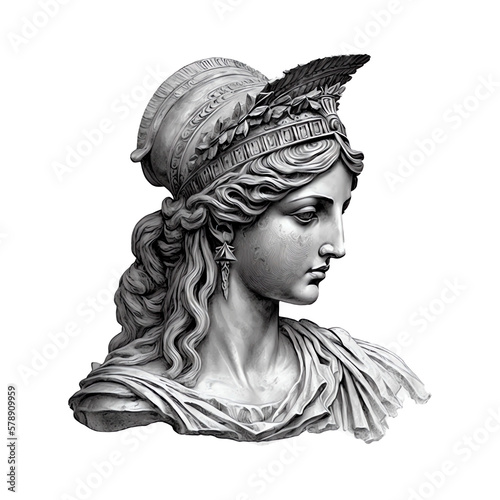 Greek goddess Athena on a transparent background photo