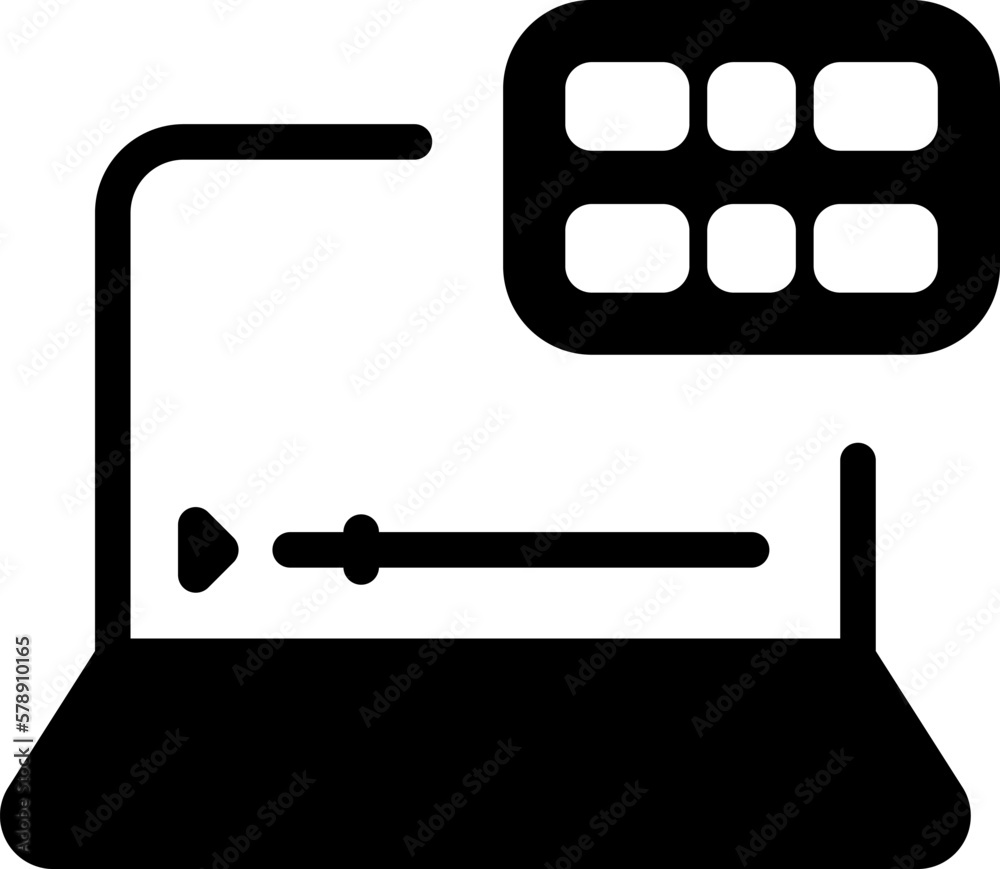 Movie Streaming Icon Vector: An icon vector that represents movie