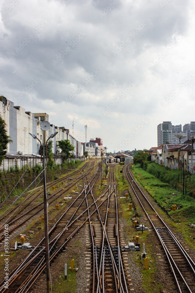 Railroad tracks at the station