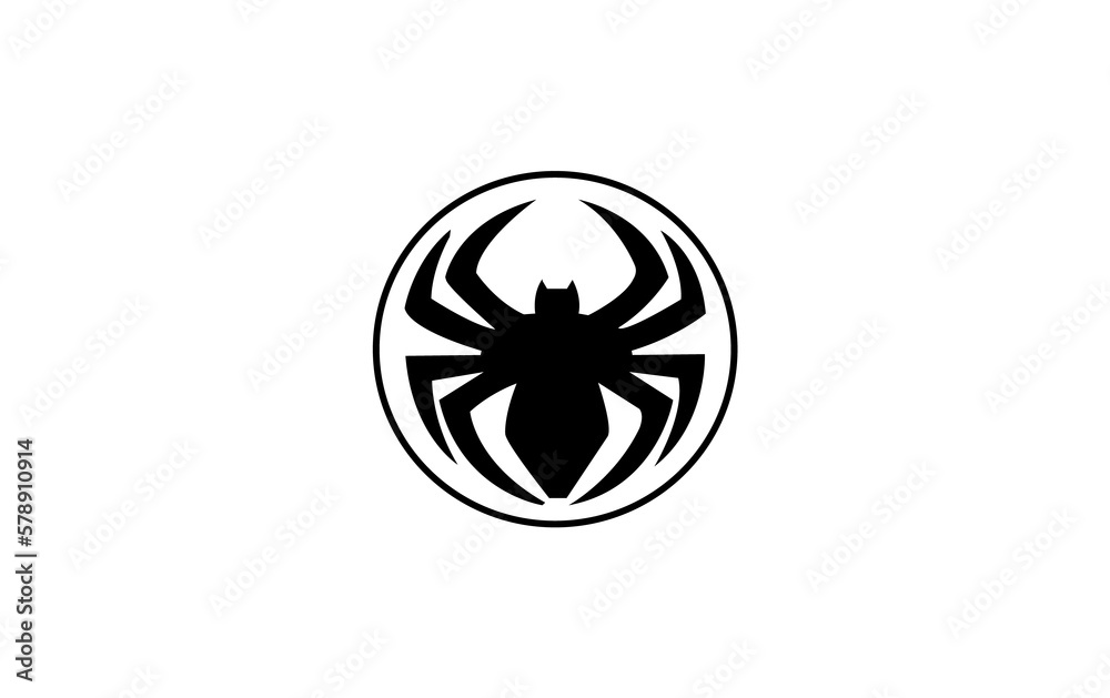 Naklejka premium Spider Logo Design art 