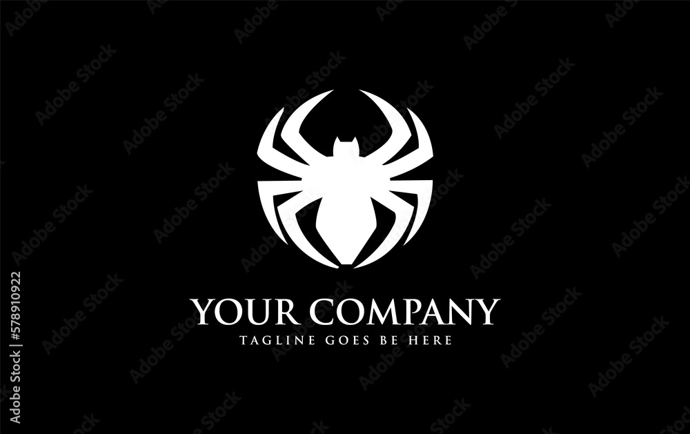 Naklejka premium Spider Logo Design art 