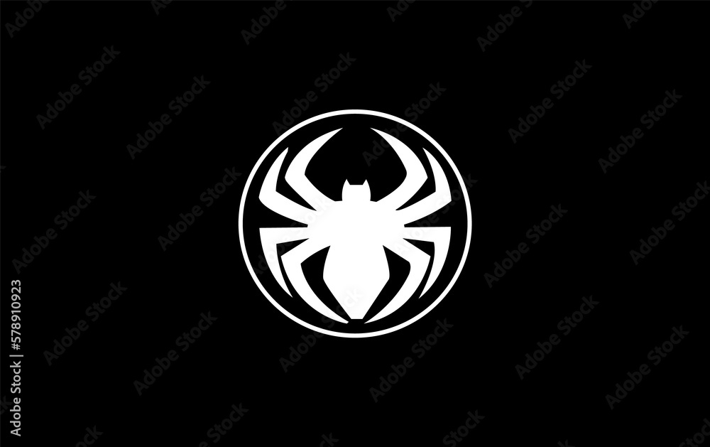Naklejka premium Spider Logo Design art 