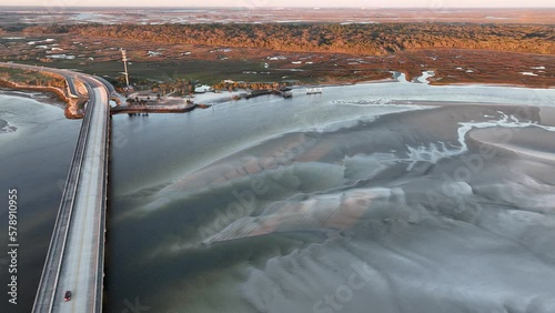Aerial view of the Fort George Inlet in Jacksonville, Florida.