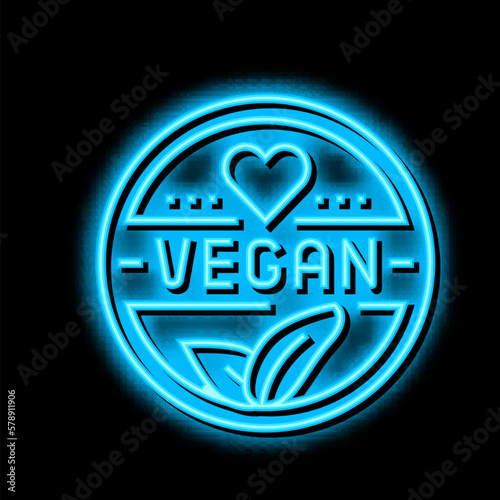 vegan cosmetic neon glow icon illustration photo