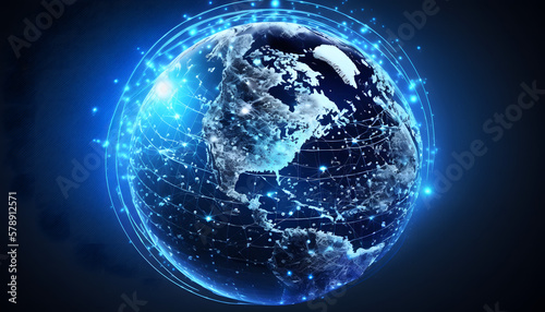 Wallpaper Mural Global internet network, generative AI Torontodigital.ca