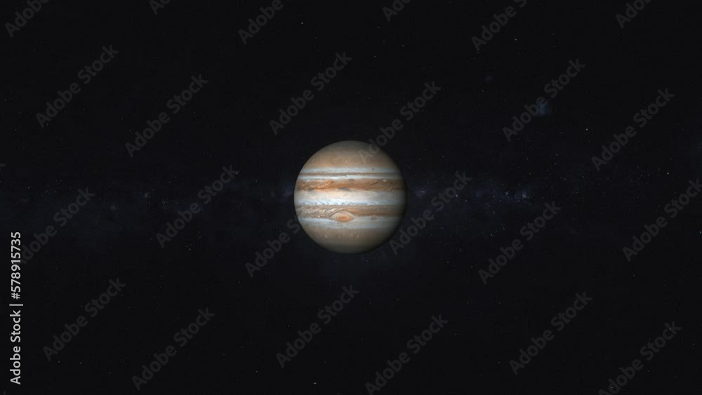 Jupiter rotating in space.
