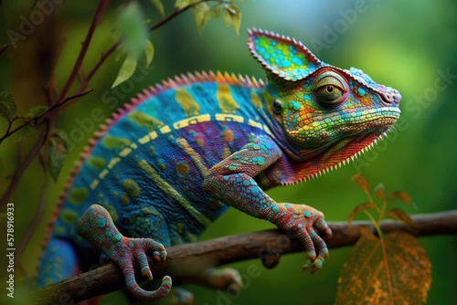 Colorful Chameleon. Generative AI