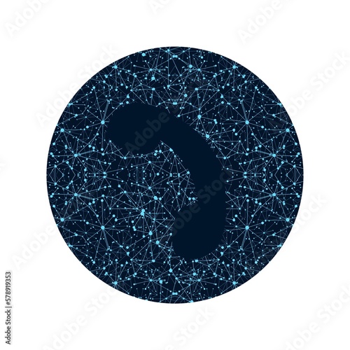 illustration Blue lines are connected in technology concept