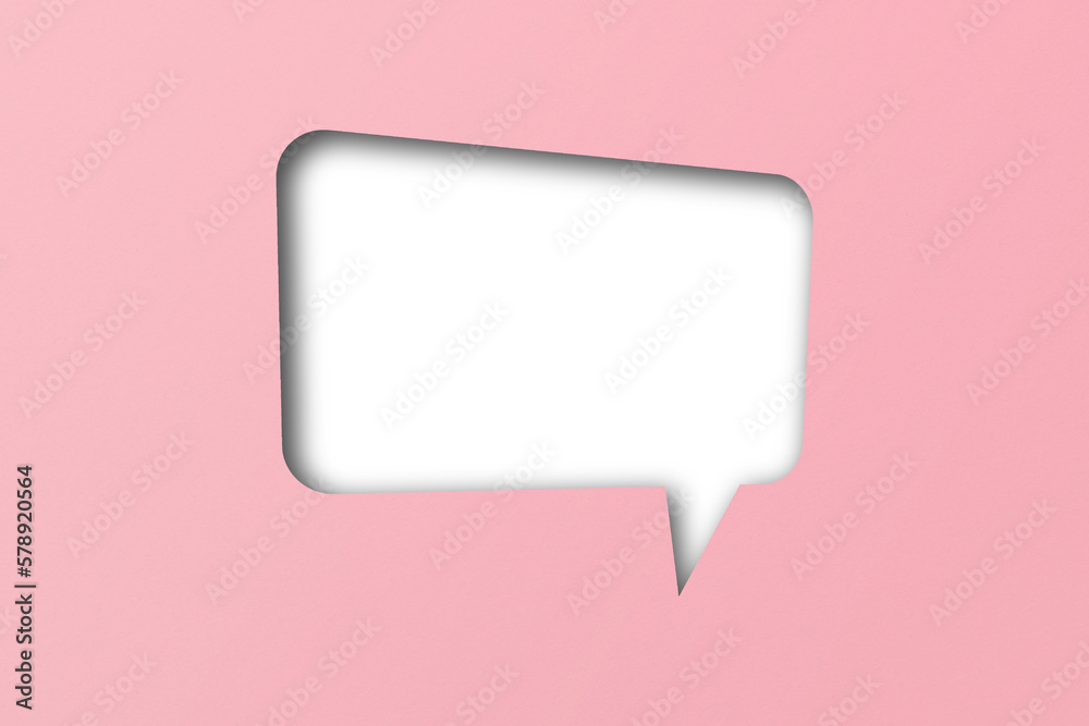 Pink paper cut out shape speech bubble transparent background Pink paper cut out shape speech bubble transparent background