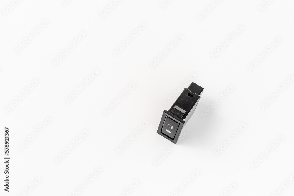 Vehicle fog lamp Switch on-off isolated on white background Vehicle fog lamp Switch on-off isolated on white background