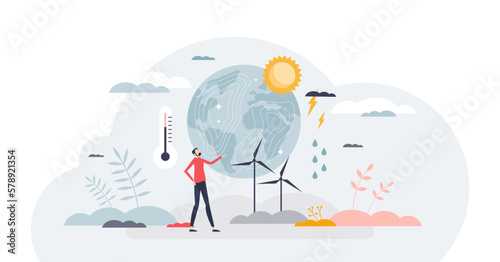 Tela Climatology as knowledge about climate and weather tiny person concept, transparent background