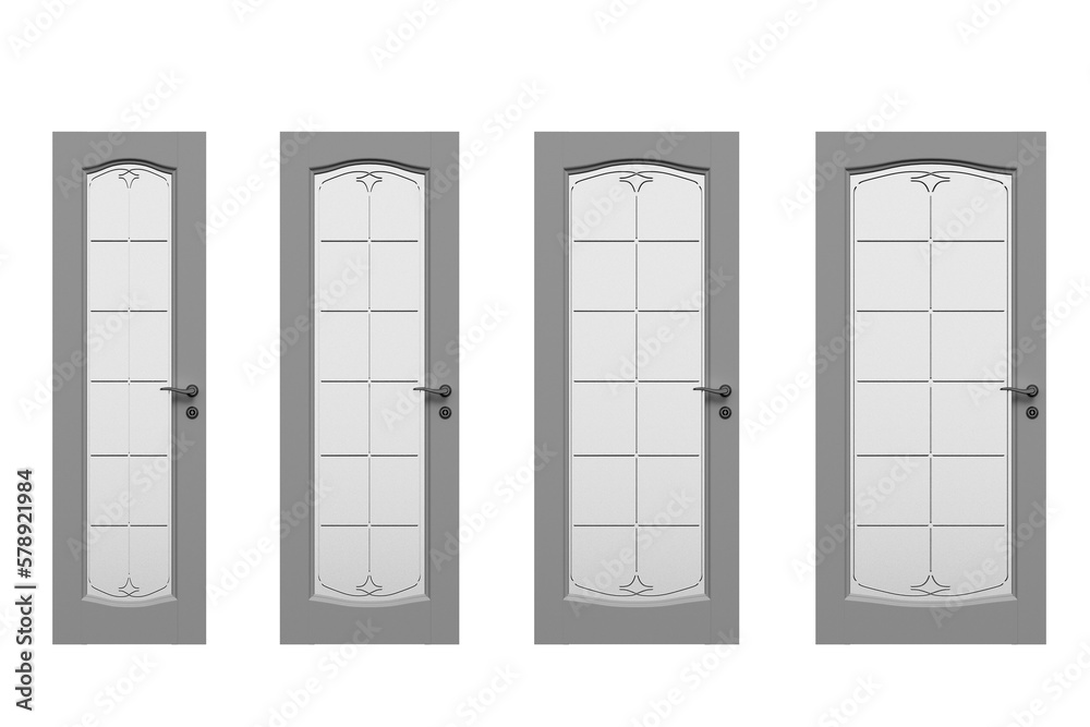 interior doors isolate on a transparent background, interior furniture, 3D illustration, cg render interior doors isolate on a transparent background, interior furniture, 3D illustration, cg render