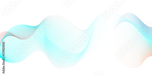 Fototapeta Naklejka Na Ścianę i Meble -  Abstract blue flowing wave lines background. Modern glowing moving lines design. Modern blue moving lines design element. Futuristic technology concept. Vector illustration.