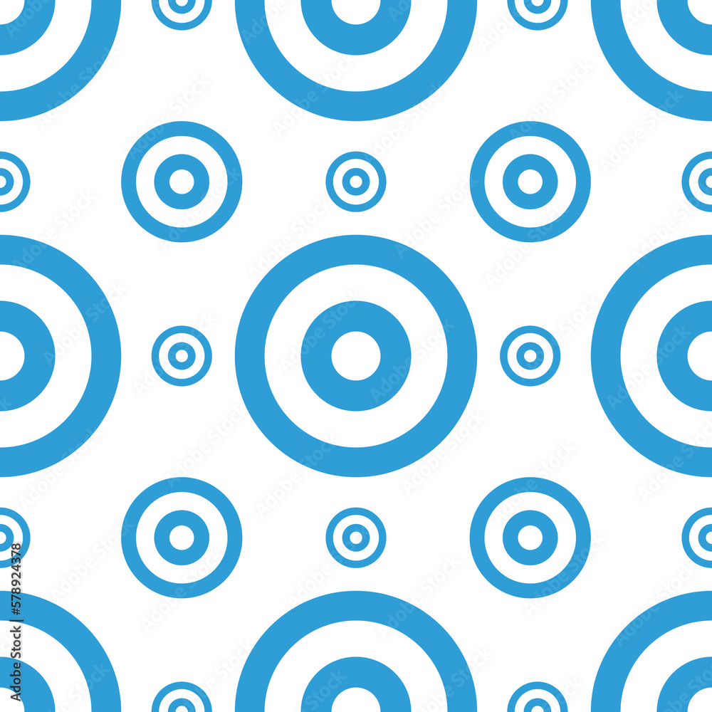 blue circle seamless pattern white background 